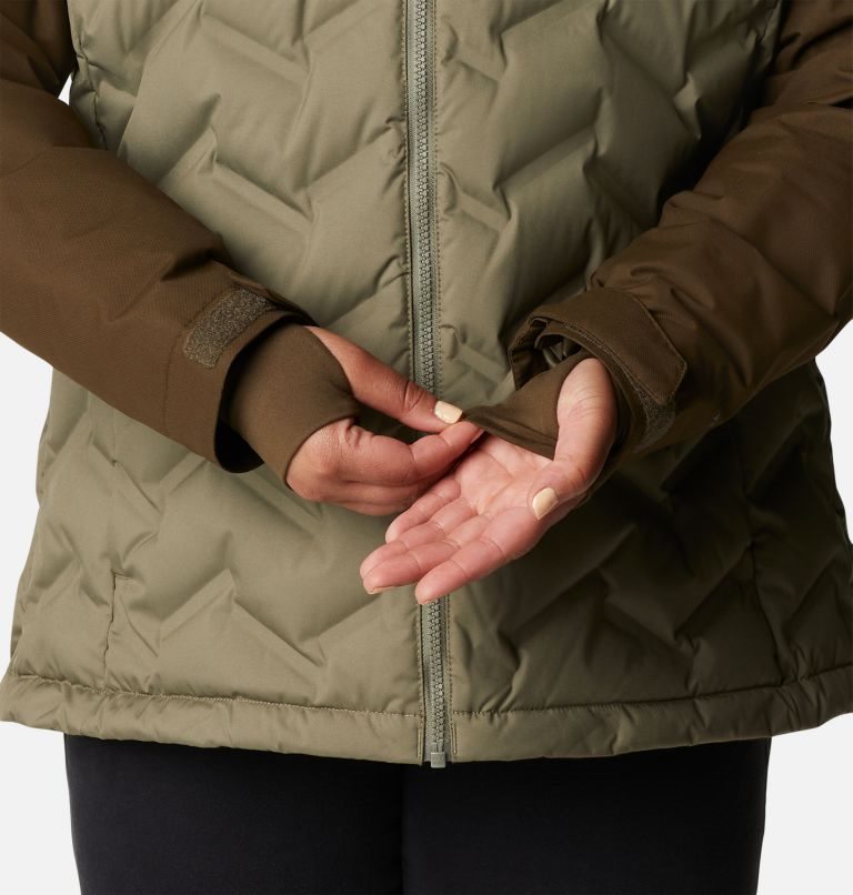 Women's Columbia Grand Trek Hooded Down Jackets Olive | Plus Size CA-LL3CA
